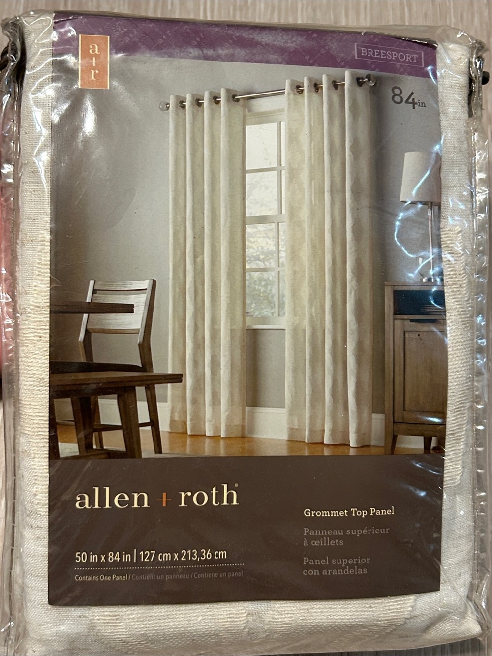 Allen + Roth 0792484 Cream 84in Grommet Top Panel Curtain - 50 x 84 in